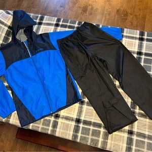 Columbia Rain Jacket & Rain Pants, Blue & Black, youth Lg (14/16)